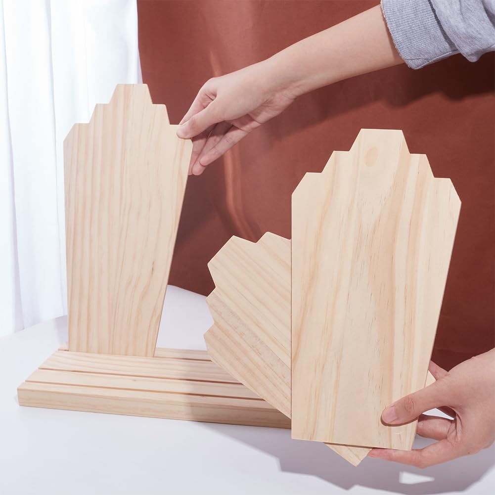 PH PandaHall 3-Row Wood Necklace Display Stand
