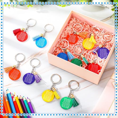 Inspirational Rainbow Keychain with Tassels for Kids