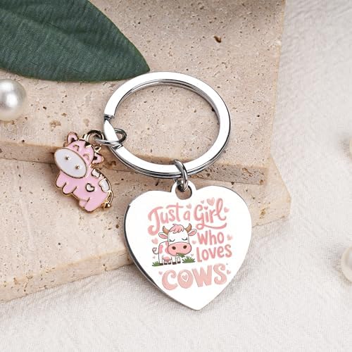 Cute Cow Keychain for Girls and Cowgirls