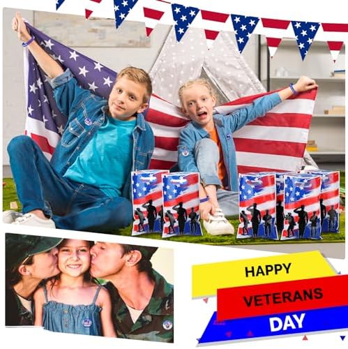 Talltalk 150 Pcs Patriotic Veterans Day Accessories Set
