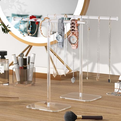 Clear Acrylic Jewelry Stand 2 Tower Display Organizer