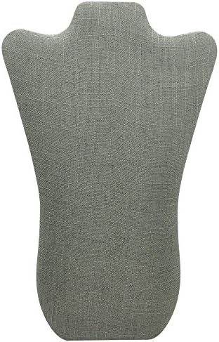 Curved Grey Linen Necklace Display Stand - 14 Tall