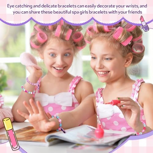 Sasylvia 12 Pcs Spa Bracelets for Spa Party Favors