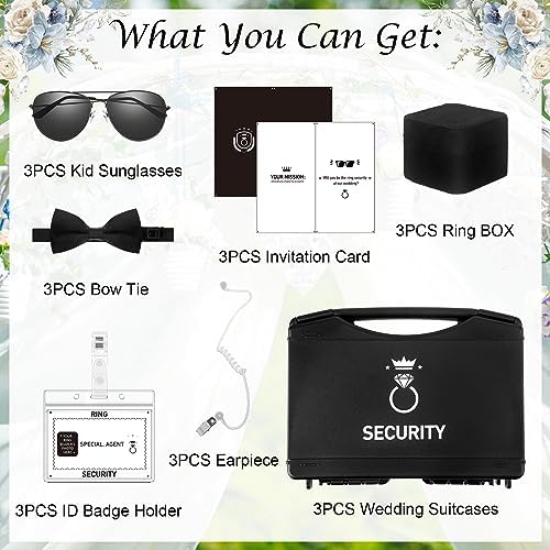 Mepase 24 Pcs Ring Bearer Security Set for Boys Black