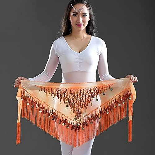 Belly Dance Skirt Belt with Sequins and Tassels