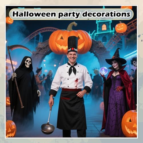 Hibachi Chef Costume Set 4PC - Hat Apron Headband Tie