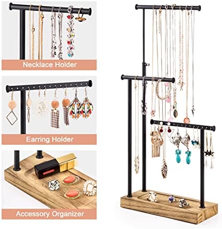 SRIWATANA Jewelry Organizer Stand - 3 Tier Extra Tall Necklace Holder