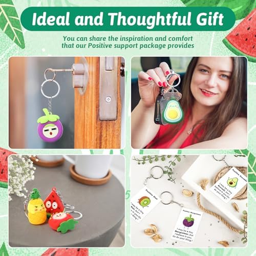 Quelay Inspirational Fruit Keychain Set Bulk Gift