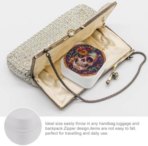 Colorful Skull Travel Jewelry Case for Women
