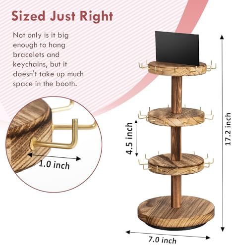 Pinzoveco 3 Tier Rotating Bracelet Holder