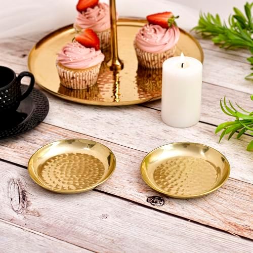 Sharaar Hammered Gold Trinket Tray 2 Pack 425 Inch