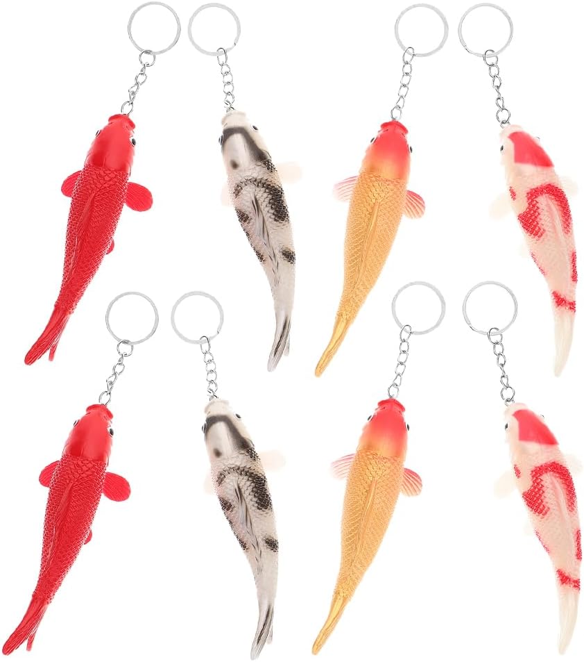LUOZZY 8Pcs Summer Party Koi Fish Keychain Set