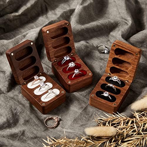 Roycraft Mr Mrs Wedding Ring Box 3 Slot Black Lining