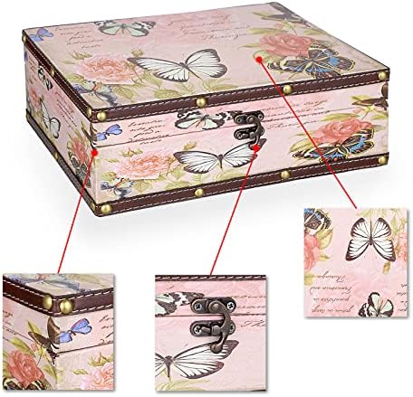 Elldo0 Butterfly Treasure Chest Box for Jewelry and Keepsakes