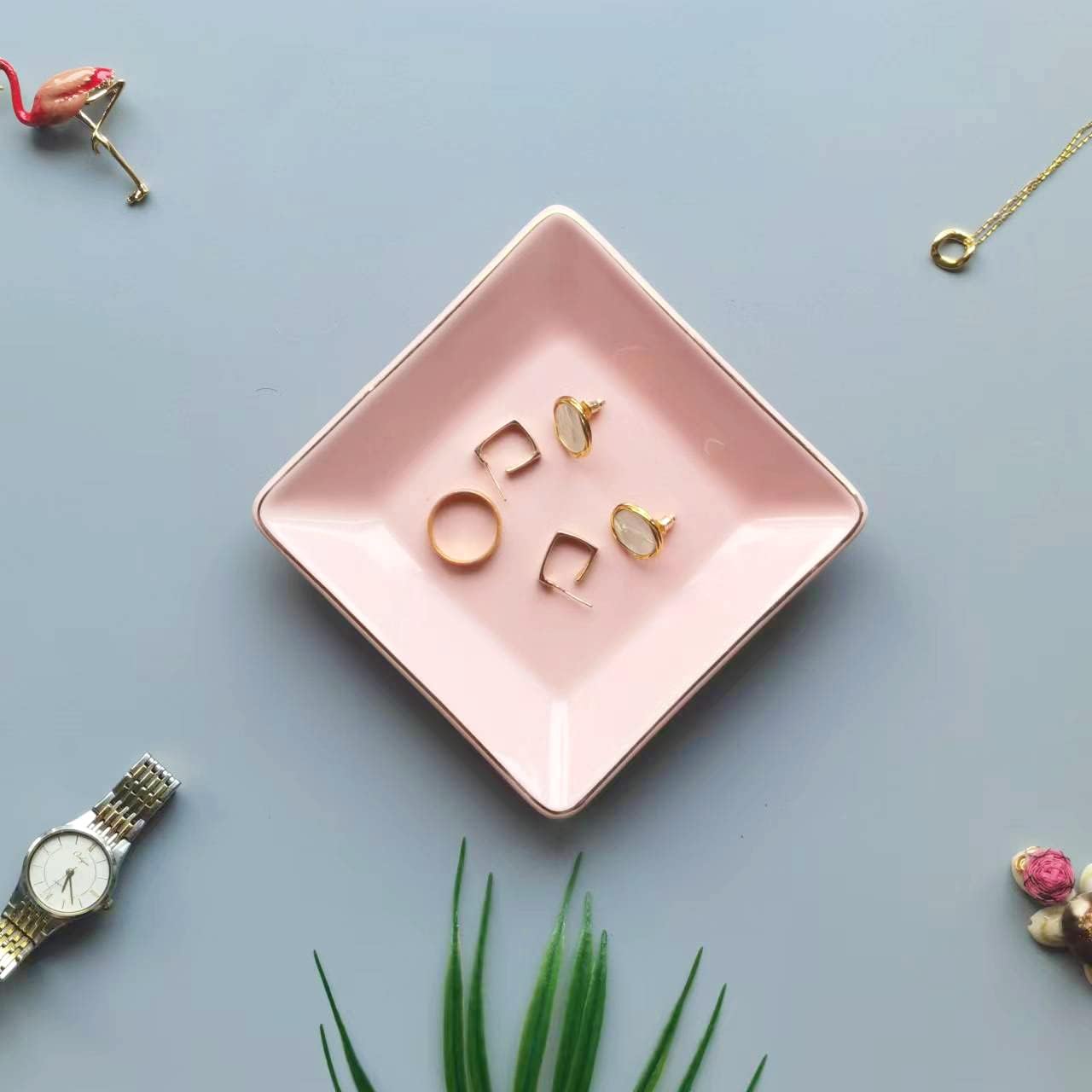 HANKOR Ceramic Jewelry Dish Tray Pink 47inch