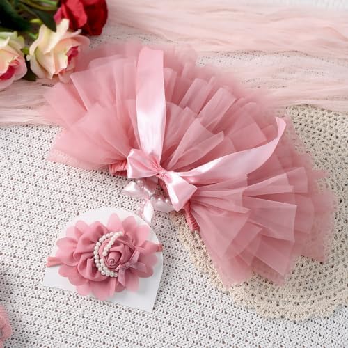 Baby Girl Tutu Skirt with Diaper Cover and Headband