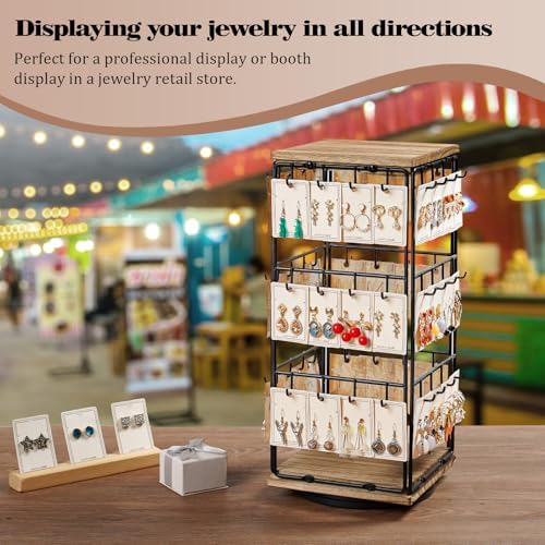 360 Rotating Earring Display Stand with 48 Hooks