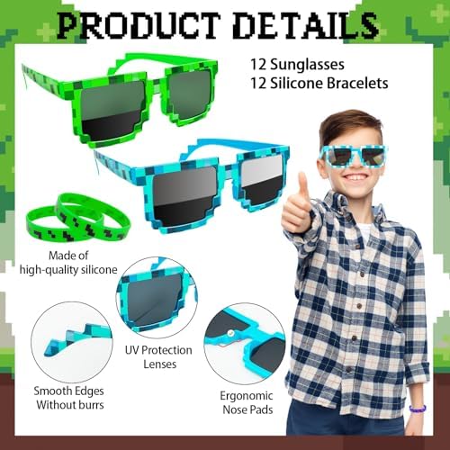 24 Pack Pixel Party Favors for Kids and Adults