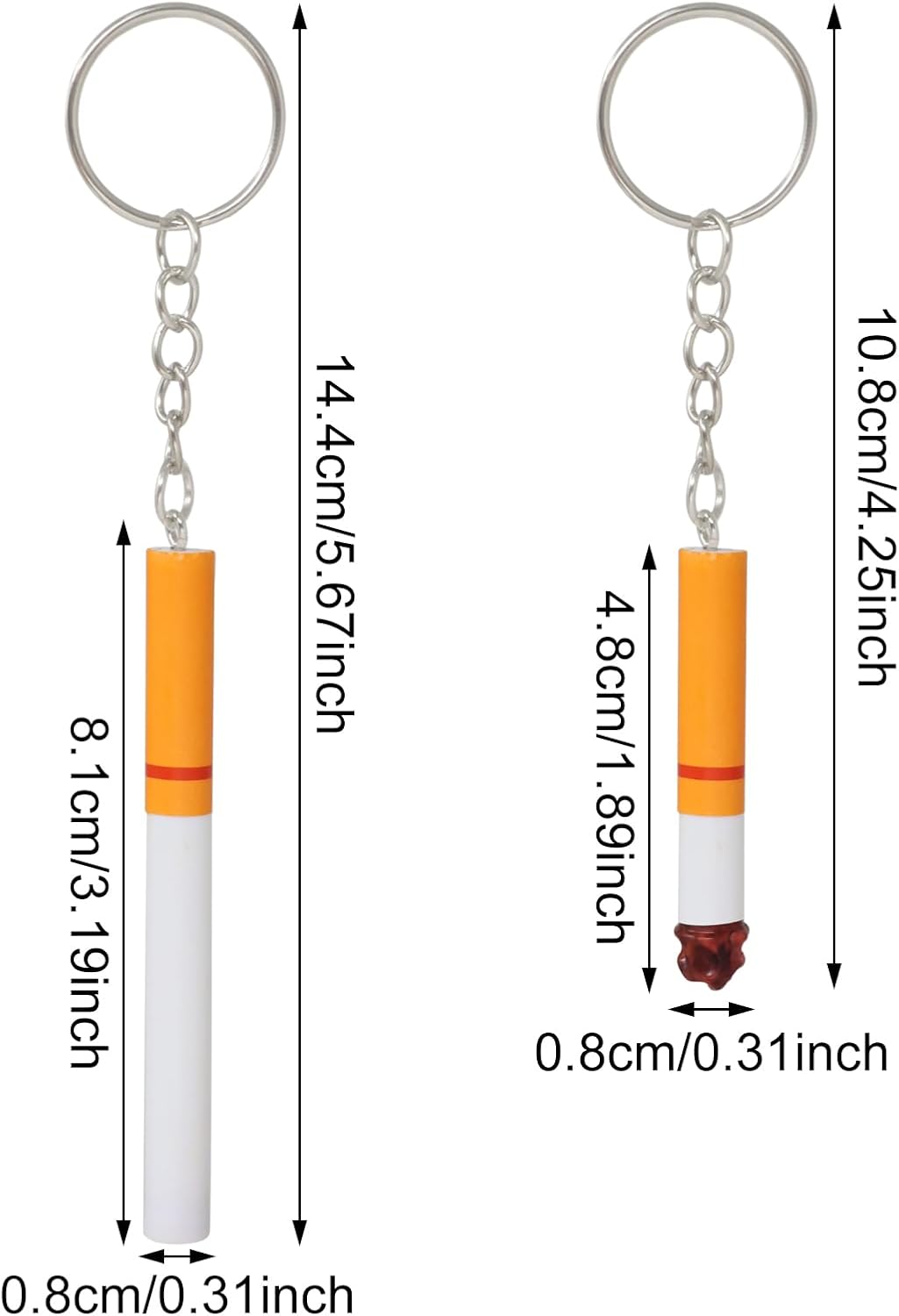 Honbay 12pcs Funny 3D Resin Cigarette Keychains