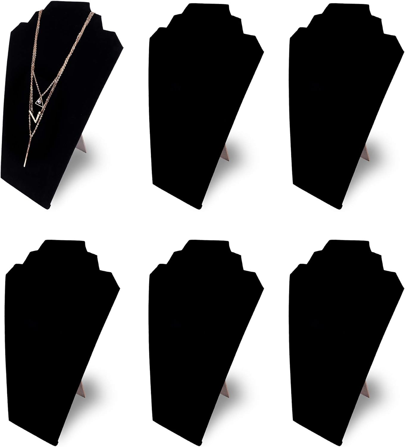 Super Z Outlet 125 Inch Black Velvet Jewelry Tower Stand 6 Pieces
