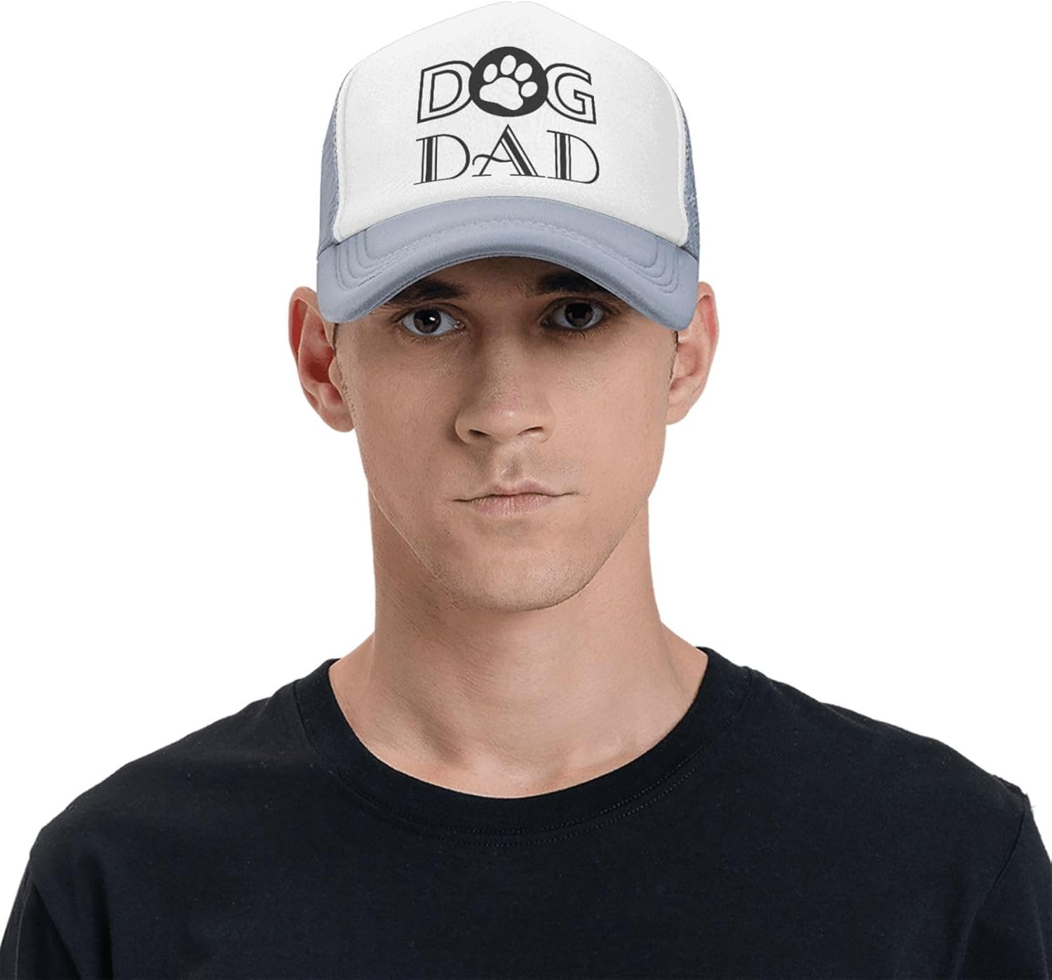 Dog Dad Funny Baseball Cap Adjustable Fitted Hat for Men Women Gray