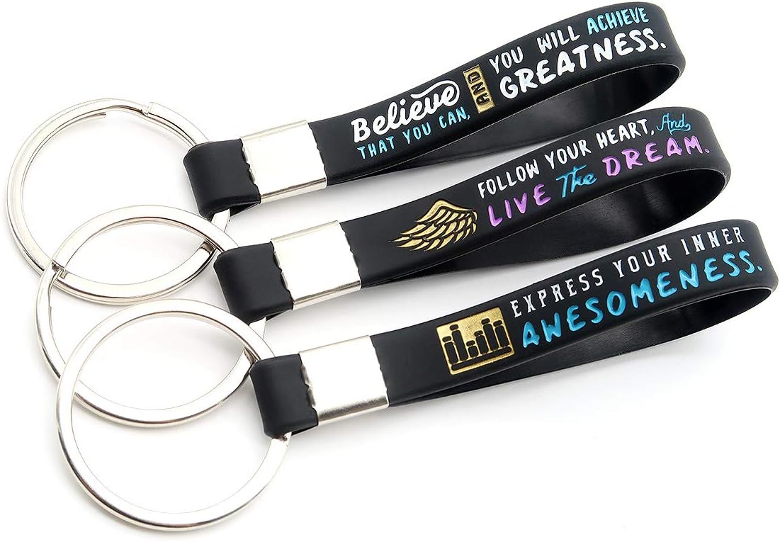 12-Pack Dance Keychains with Motivational Quotes