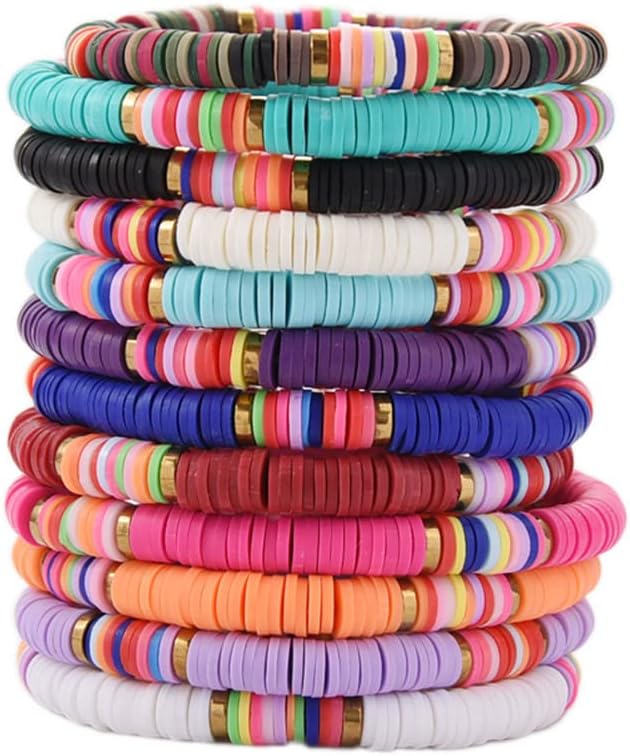 12pcs Colorful Stretch Friendship Bracelets For Women