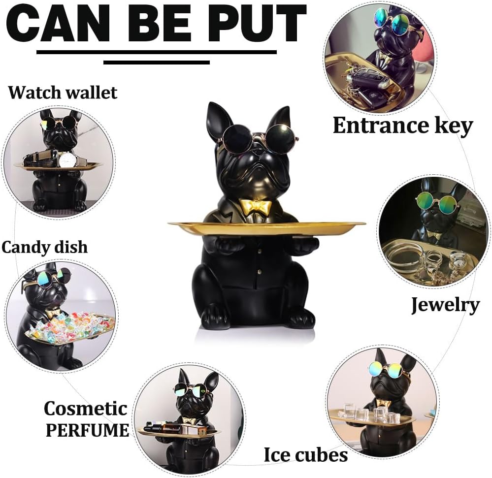 Qianling Resin Bulldog Key Holder Tray