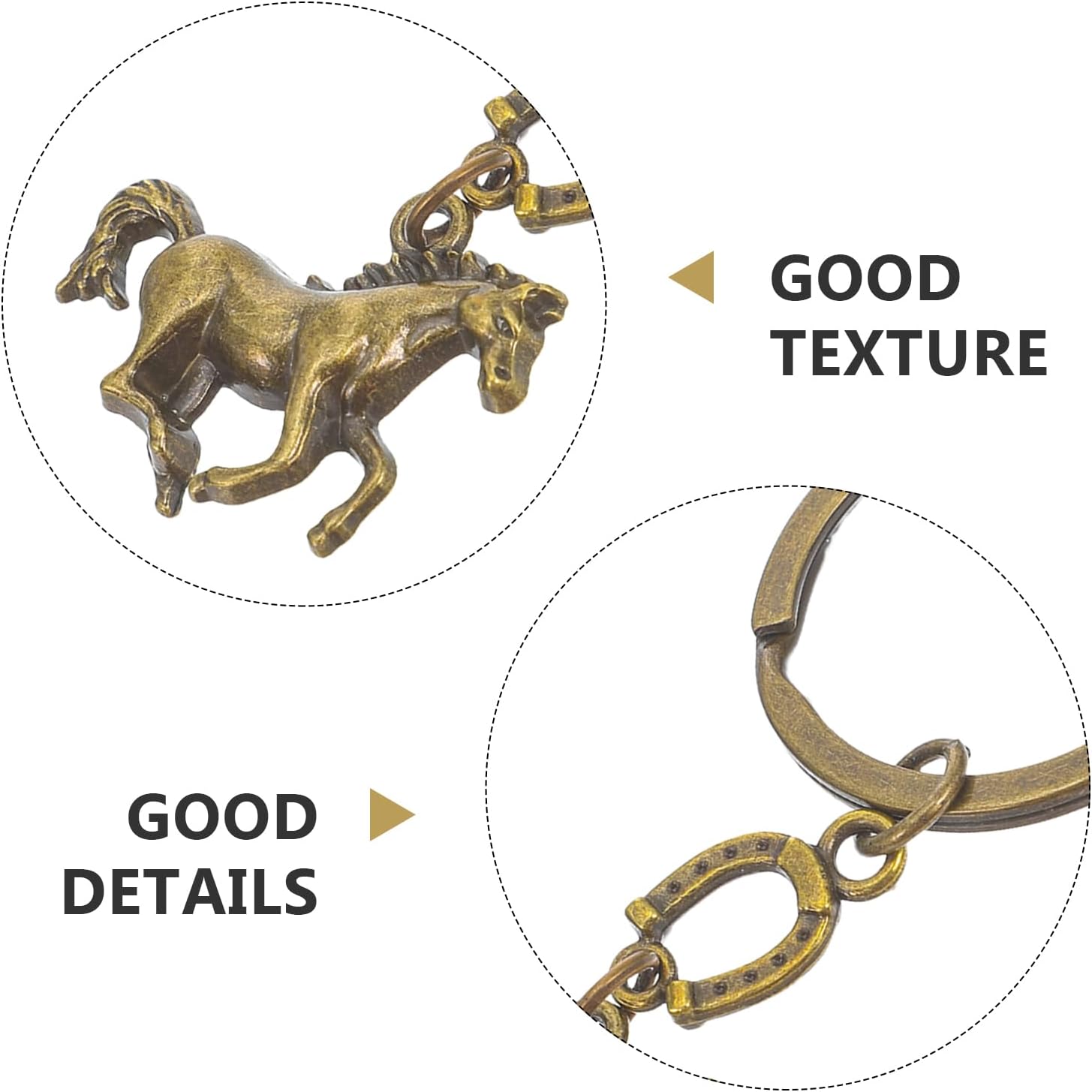 LOGOFUN 20pcs Horse Keychain with Horseshoe Design 1