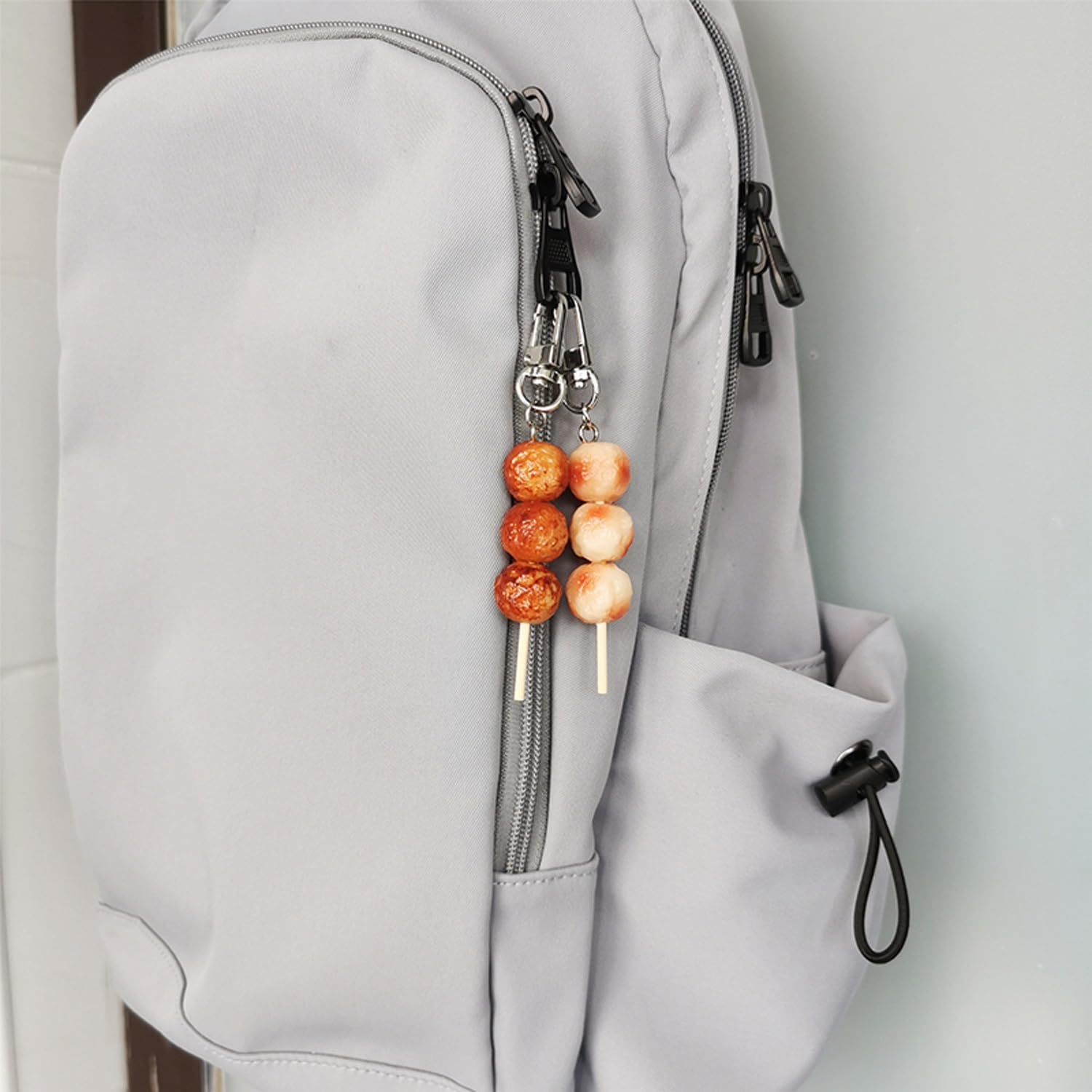 AVLUZ Fish Ball Skewers Keychain Funny Birthday Gift Key Ring