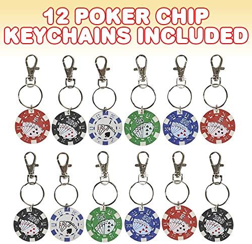 ArtCreativity Poker Chip Keychains for Kids Pack of 12