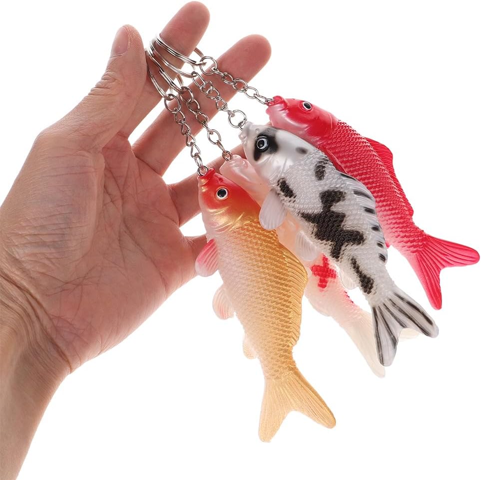 LUOZZY 8Pcs Summer Party Koi Fish Keychain Set