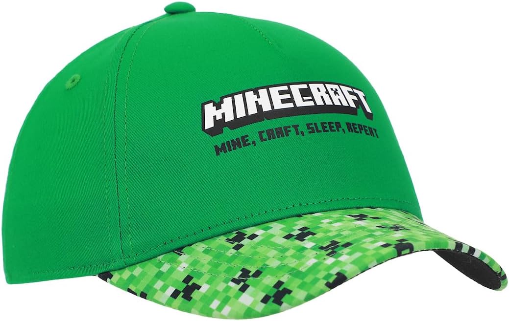 Minecraft Creeper Print Youth Baseball Cap