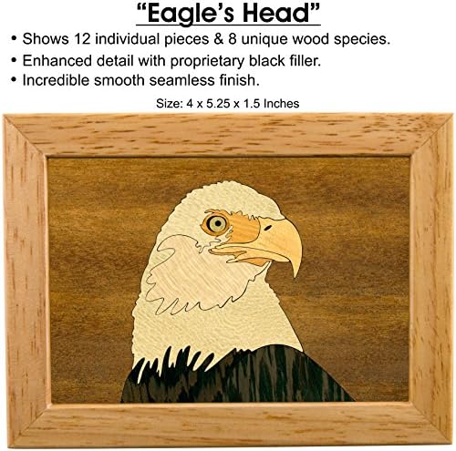 Wood Art Eagle Box - Handmade USA - Unique Design - Sturdy Craftsmanship - Scout Gift