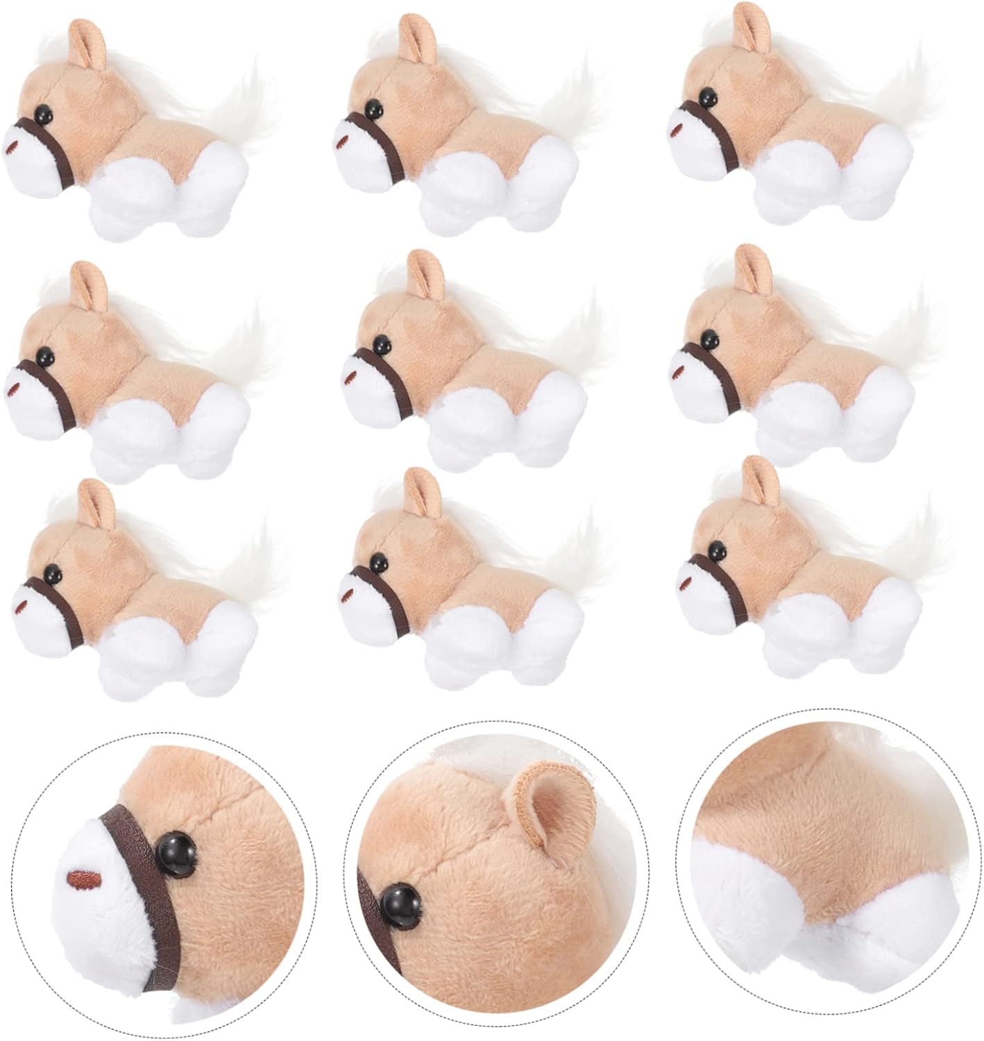 BESPORTBLE 12pcs Adorable Horse Plush Keychain Pendants