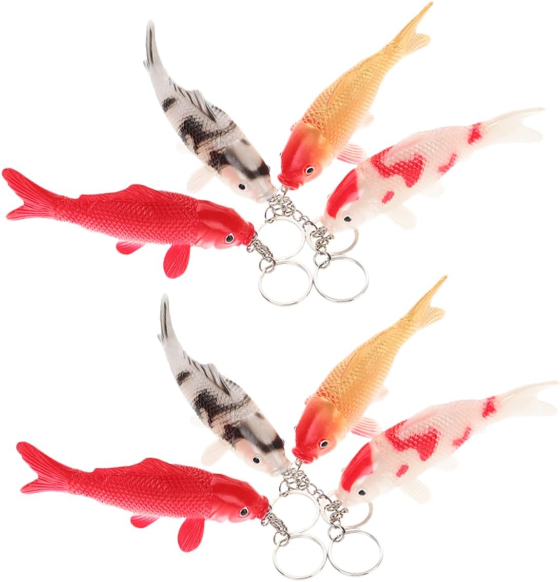 8Pcs Adorable Koi Fish Keychains for School Bags and Backpacks