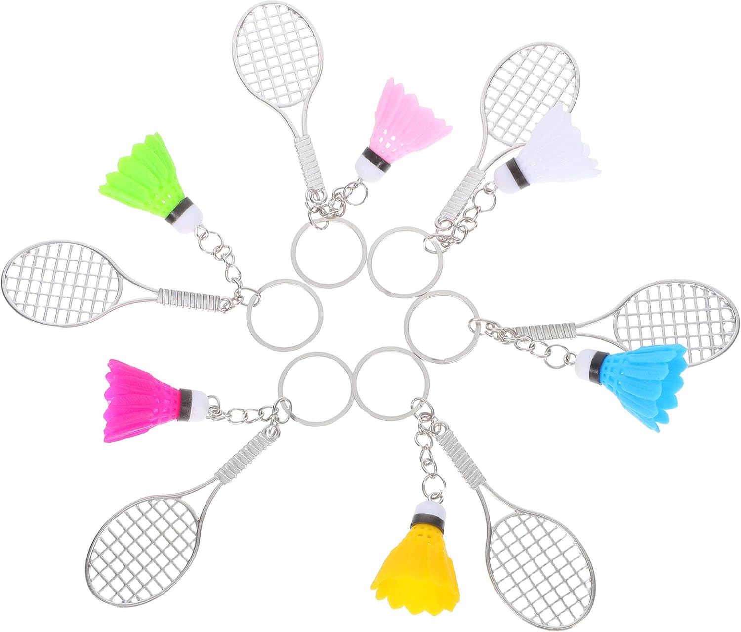 LUOZZY 24 Pcs Mini Alloy Badminton Keychain Set