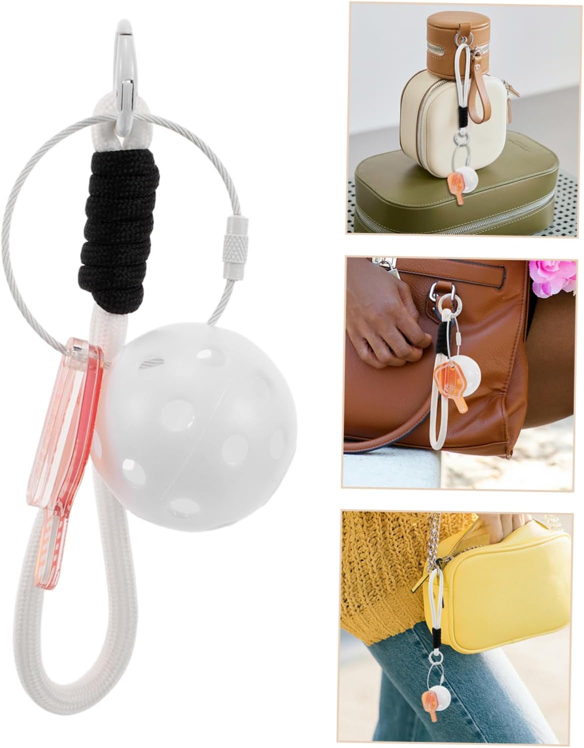Pickleball Keychain For Kids Adults Mini Sports Ball Keyring
