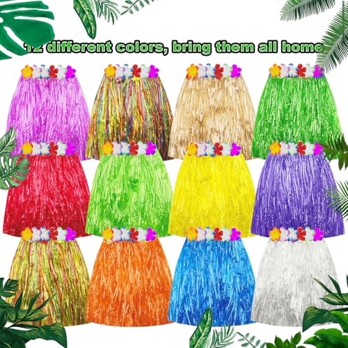 Zeyoy Hawaiian Luau Hula Skirts Party Set