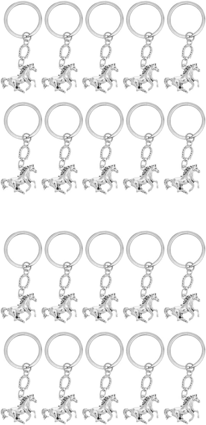 LUOZZY 20pcs Horse Year Keychain Metal Keyring