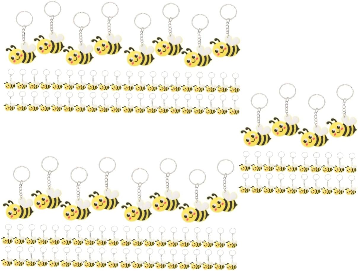 24 Pcs Cute Bee Keychains for Bags and Decor