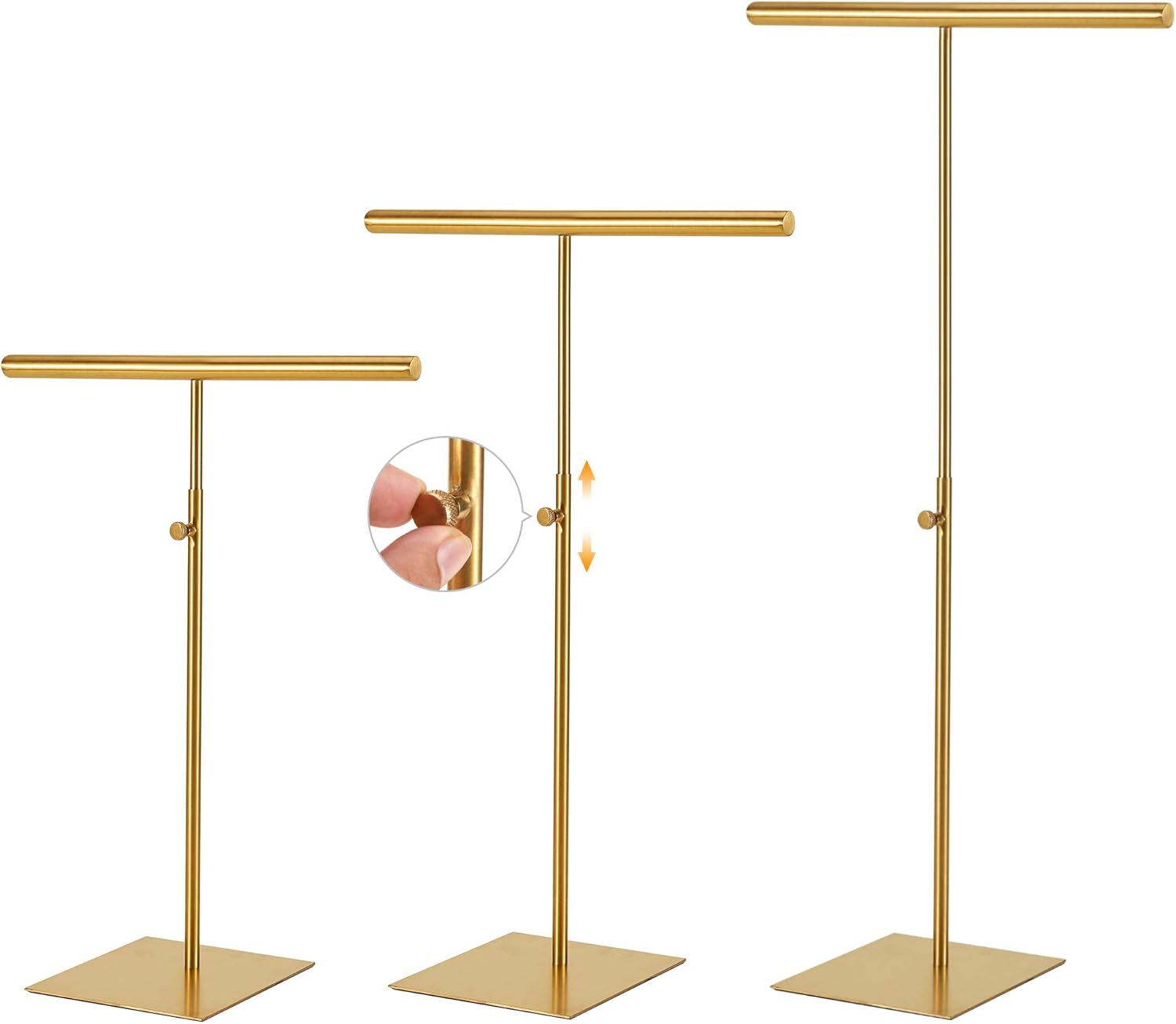 Stainless Steel Jewelry Tower Stand 2Pcs Adjustable Height for Necklaces and Bracelets