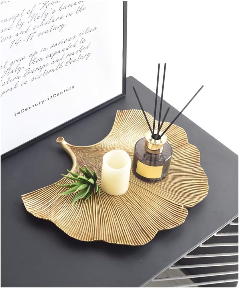 Gold Leaf Key Tray Resin Storage Decor