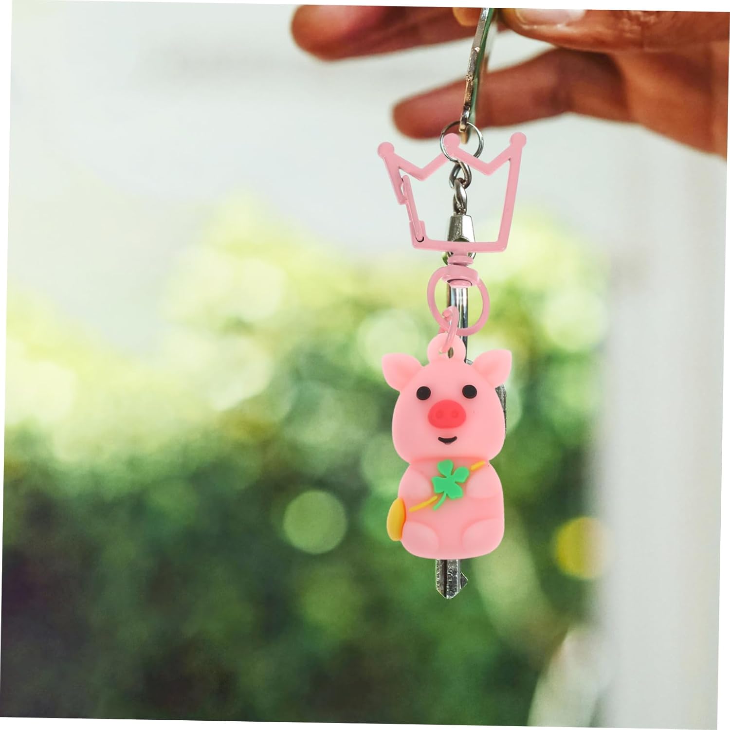 20pcs Cute Animal Keychains with Four Leaf Lucky Pendant
