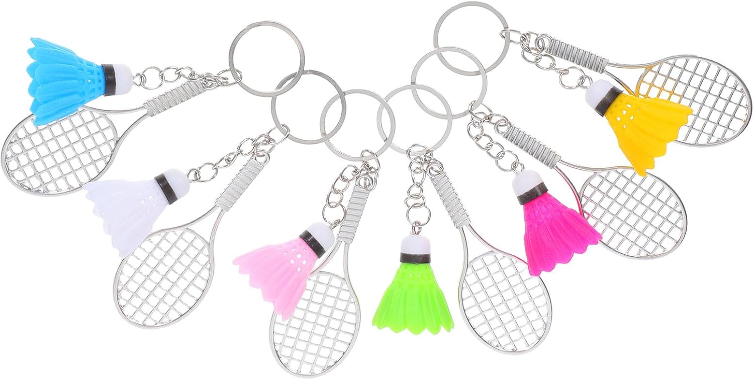 LUOZZY 24pcs Mini Alloy Badminton Keychain