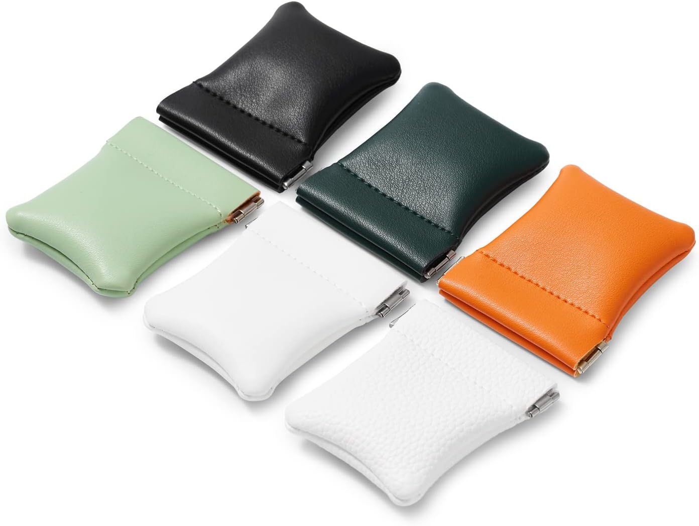 Woodten 2 Pack PU Leather Jewelry Ring Pouch Pearl White