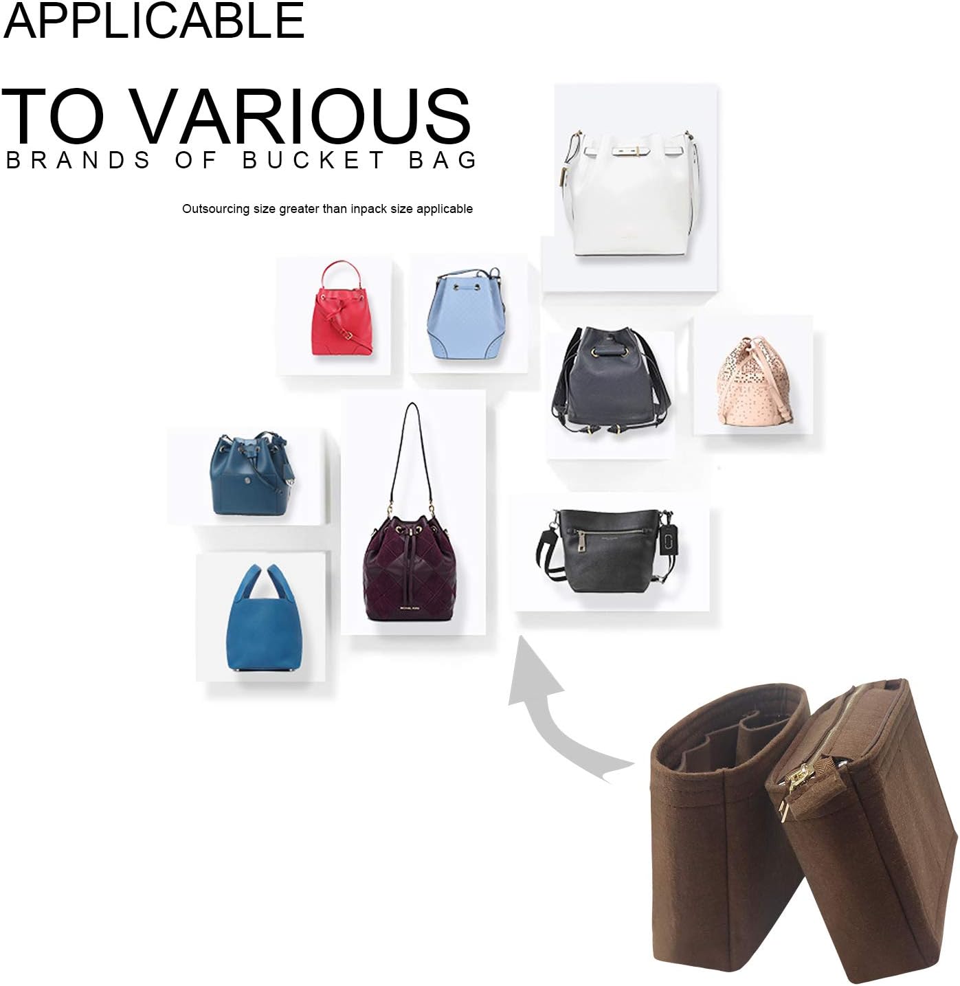 MISIXILE Bag Shaper Purse Insert Coffee