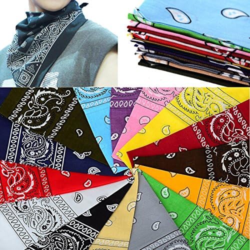 24pcs 22x22 Inch Cotton Paisley Bandanas