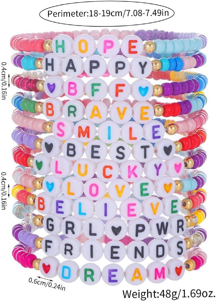 Heishi Surfer Clay Bead Bracelets Set for Women