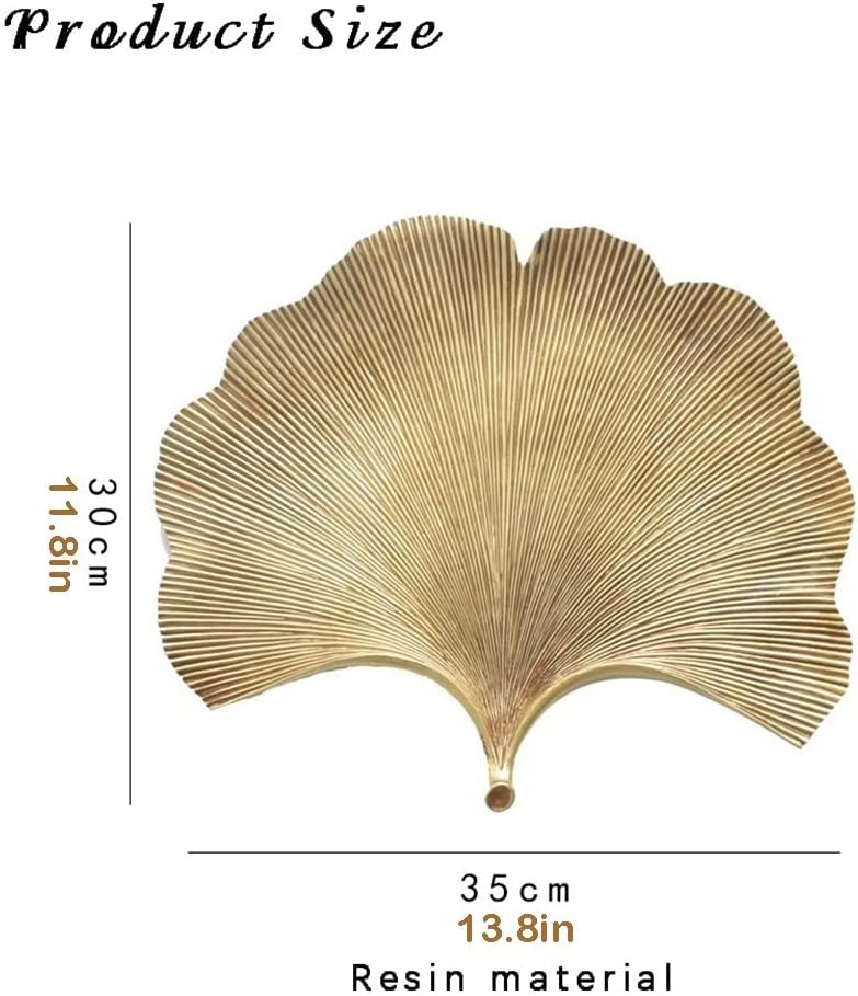 Gold Leaf Key Tray Resin Storage Decor
